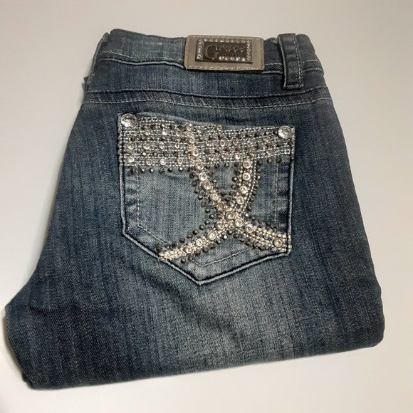 Grace in LA Women's Embellished Capri Jeans in size 3 - Picture 1 of 8
